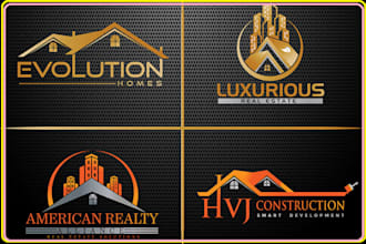 do modern property, real estate, construction logo design