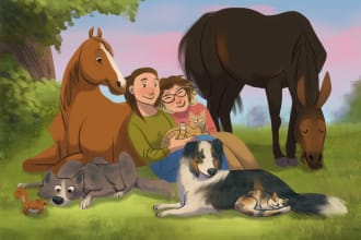 draw your pet and family portrait