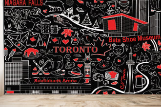 design wall art wallpaper canvas mural decal doodle wall art