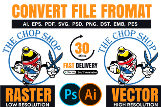 vectorize image, do vector tracing, recreate logo, and convert png to ai file