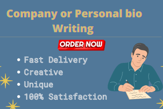write professional biography, personal bio, company bio
