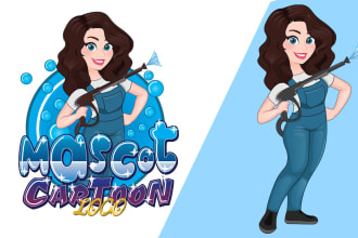 design unique mascot cartoon character logo