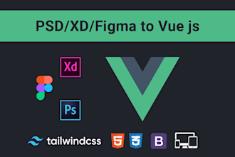 convert figma or PSD or xd to vue js