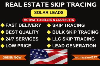 provide real estate motivated sellers cash buyer and solar leads