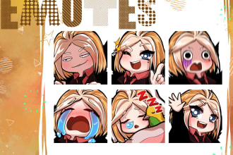 draw chibi emotes illustration for any streamers