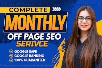 build high authority da 90 dofollow backlinks monthly off page seo link building