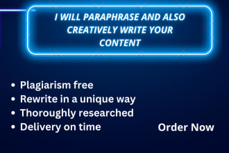 paraphrase and creatively write your content