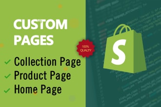 develop custom shopify pages