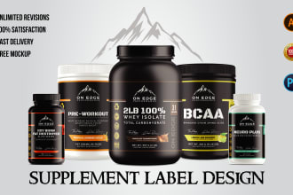 make label designs, supplement labels, and package designs