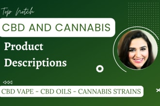 write the cbd and cannabis product descriptions for you