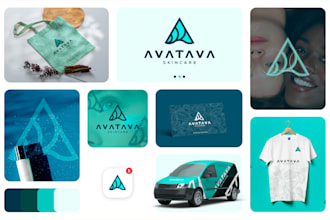 design brand style guide or corporate identity with minimalist modern logo