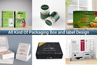 do packaging box design, product box, mailer box and 3d mockup