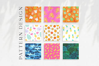 create seamless patterns for textile, products or packaging