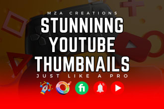 design catchy and viral video thumbnails, custom clickbait youtube thumbnails
