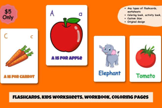 do any types of kids and adult flashcards worksheets
