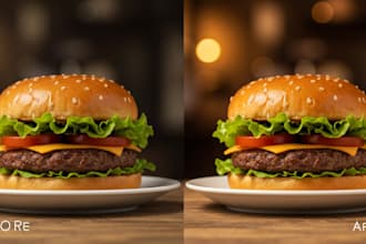 do food photo editing in lightroom and photoshop professionally