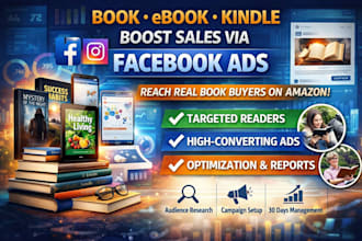 amazon book promotion ebook, kindle marketing via facebook ads campaign