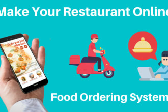 design online food ordering restaurant website with a tracking system