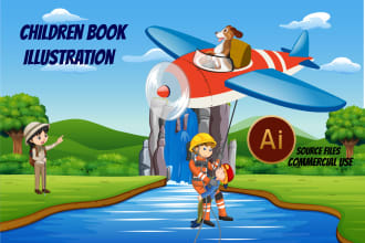 do children book illustration and children storybook cover