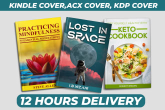 design ebook cover design, amazon kindle book cover,kdp cover, audiobook, acx