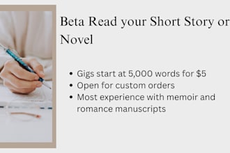 beta read your short story or short novel