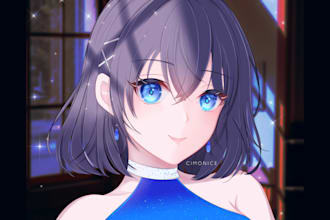 draw anime character fan art, oc, vtuber and manga
