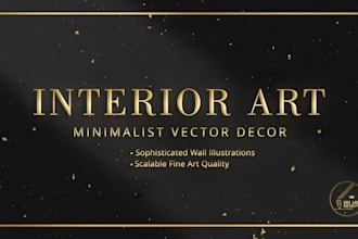 design exclusive botanical line art and luxury interior wall decor