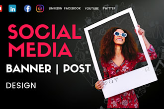 design linkedin banner, youtube facebook twitter x social media banners