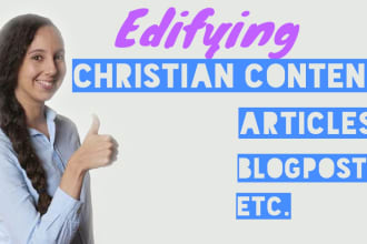 write christian articles, christian blog posts, and content