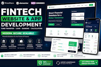 build fintech fund transfer website, calculator, bank loan app website