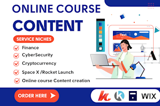 do online course content ebook writing finance course website developmental edit