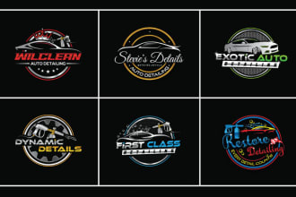 do modern car wash, rental and auto detailing logo