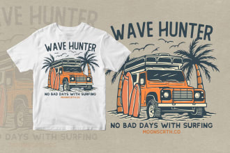 make hand draw vintage retro t shirt clothing design and illustration
