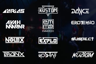 design dj metal edm music band logo