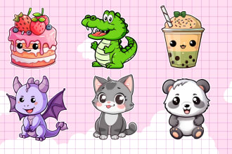 draw simple cute 2d cartoon character in my style
