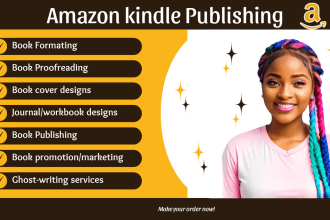 professionally format, design cover and publish ebook,paperback on amazon kindle