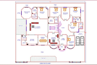 make quick faster 2d plan of house and detail of work
