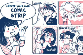 create comic strip illustration for your needs