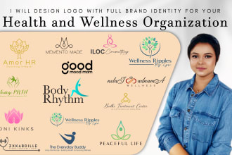 do health and wellness,meditation,yoga logo with stationery,social media kits