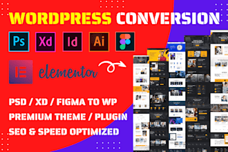 convert figma to elementor psd to wordpress xd to wordpress figma to wordpress
