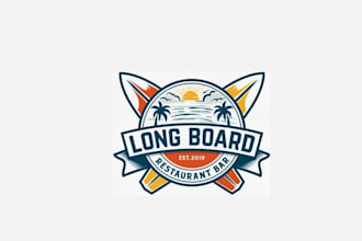 design bar restaurant long board logo