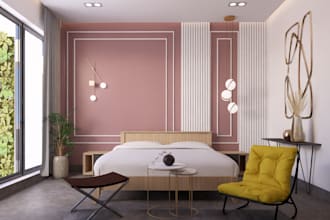 do bedroom interior design and 3d renders
