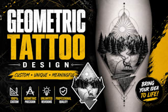 a custom geometric linework tattoo design ready to ink
