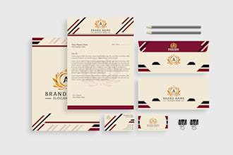 do stationery design, business card, letterhead and invoice