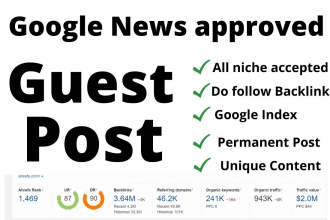 provide guest post with dofollow backlink on high da guest post websites