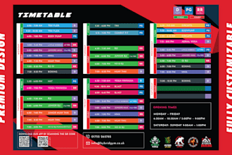 do editable gym workout schedule design