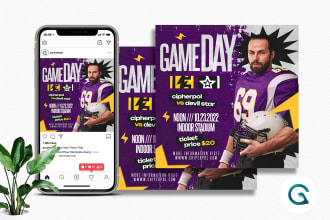 design a unique esports, football, basketball or sport flyer