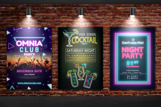 design neon posters, flyers, covers and more