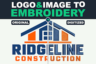 digitize image for embroidery and do logo embroidery digitizing in dst pes