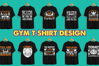 do custom and trendy t shirt design with gym,  graphic typography